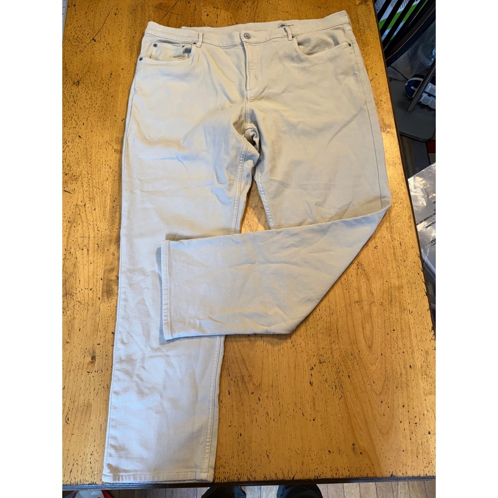 Faherty Brand Movement Twill 40/30 Stone Beige 5-Pocket Stretch Pants